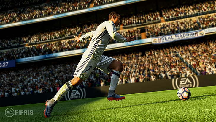 4k, screenshot, Cristiano Ronaldo, FIFA 18, HD wallpaper
