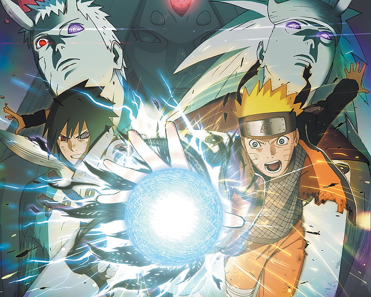 Naruto and Sasuke, look, headband, ninja, Sasuke Uchiha, Naruto Uzumaki, HD wallpaper