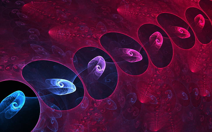 Abstract Psychedelic Pink HD, pink blue and purple cell graphics