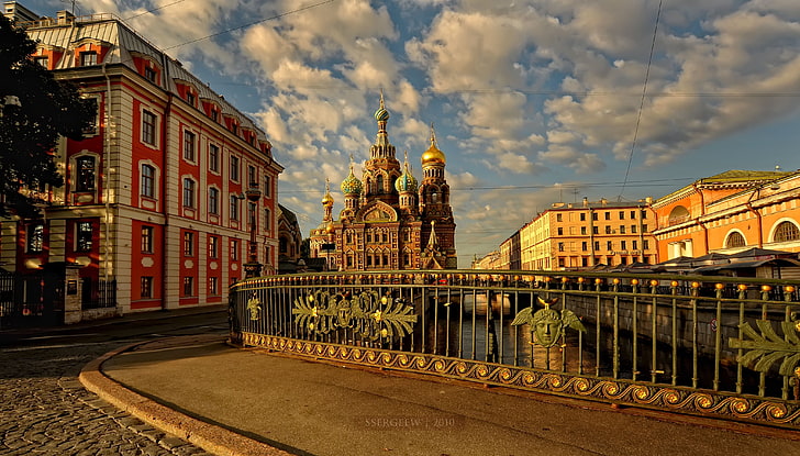 Saint Basil Cathedral, Russia, promenade, Saint Petersburg, the Savior on blood, HD wallpaper