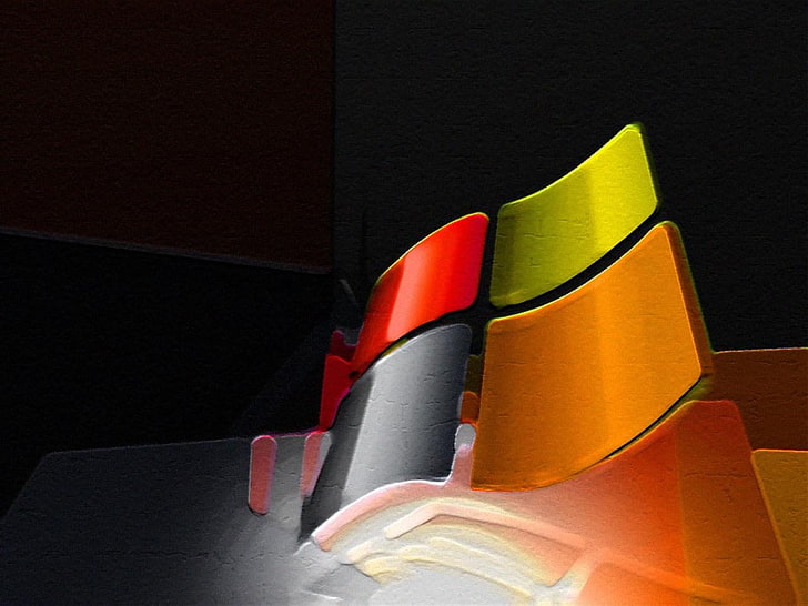 Windows XP In Saffron, windows logo, Computers, no people, indoors, HD wallpaper