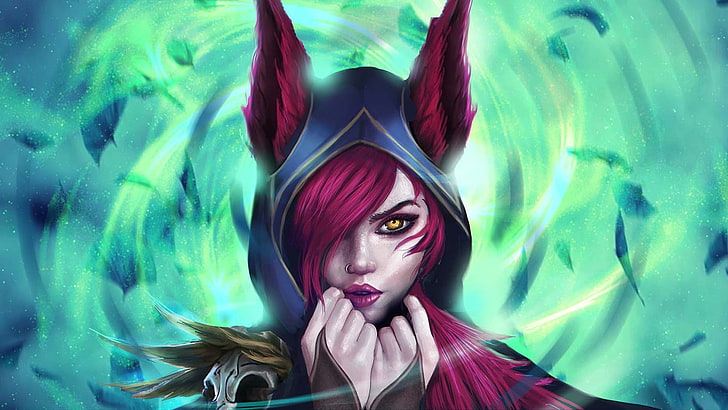 pink haired female character illustration, League of Legends