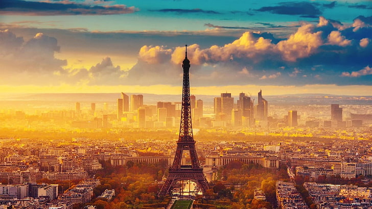 Eiffel Tower, street view, Paris, architecture, building exterior, HD wallpaper