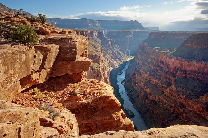 USA, Grand Canyon, river, nature, mountains, landscape, rock, HD wallpaper