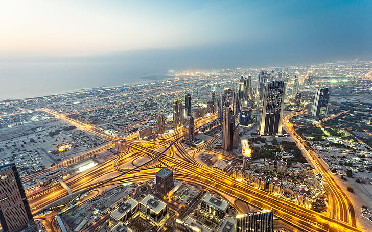 View From Burj Khalifa Dubai, HD wallpaper