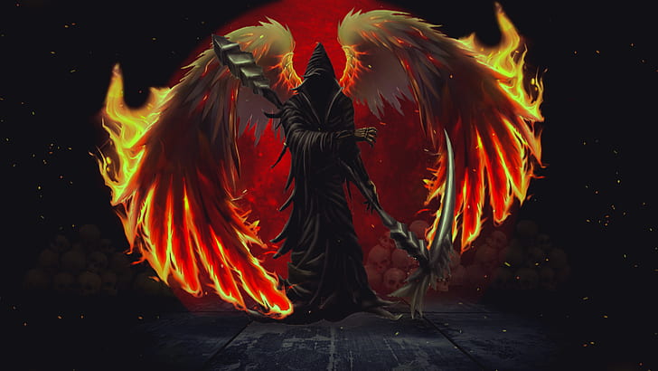 468531 4K red dark artwork scythe Grim Reaper digital art reaper   Rare Gallery HD Wallpapers