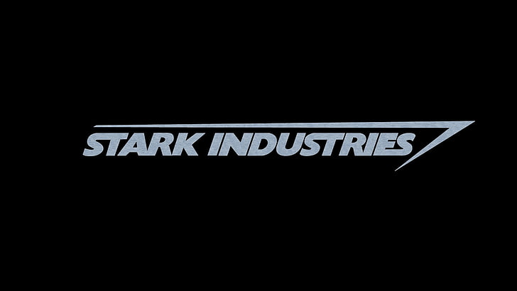 black background with Stark Industries text overlay, Iron Man