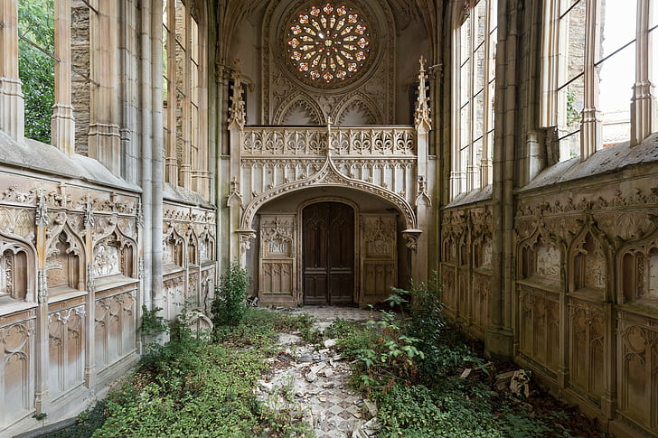 architecture, abandoned, France, church, Gothic architecture