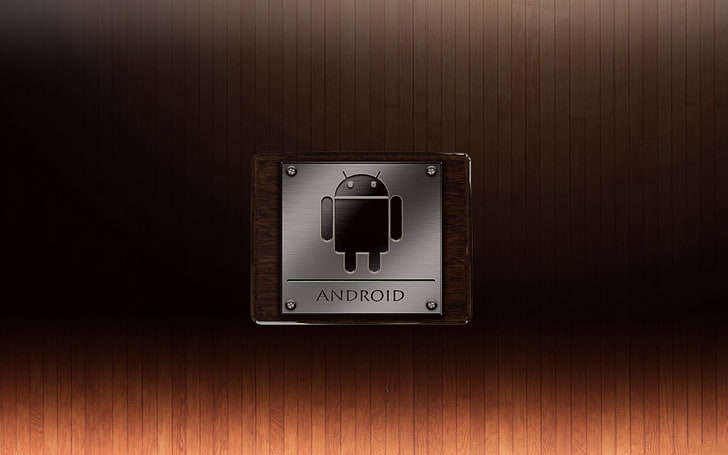 Android logo, metal, system, program, technology, push Button
