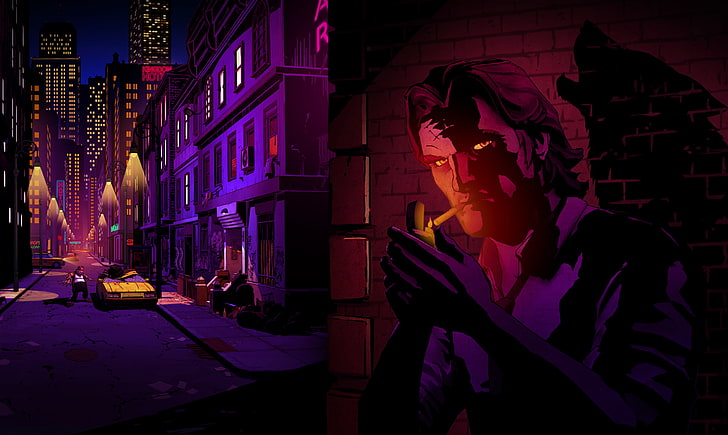 man smoking cigarette illustration, The Wolf Among Us, video games