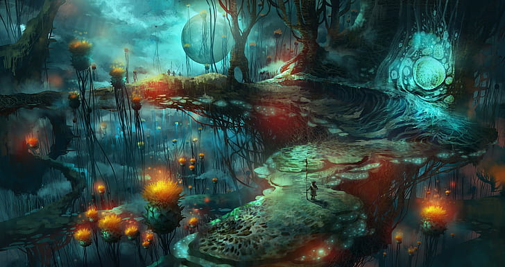 HD wallpaper: fantasy world planet, mushroom, magic mushrooms, fantasy art  | Wallpaper Flare