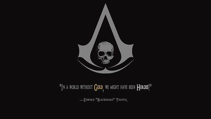 skull head logo, Assassin's Creed, Assassin's Creed: Black Flag, HD wallpaper