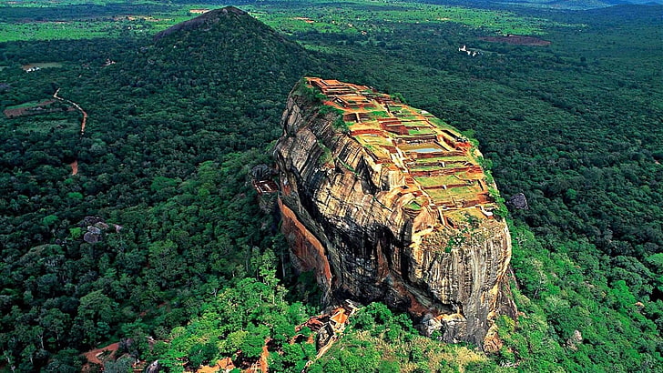 cliff, sigiriya, sri lanka, ancient, rock, travel, nature, environment, HD wallpaper