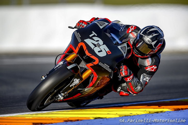 Moto GP, motorcycle, sport, day, headwear, helmet, focus on foreground, HD wallpaper