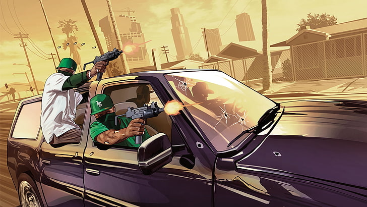 Grand Theft Auto wallpaper, grand theft auto v, gta5, grove street, HD wallpaper