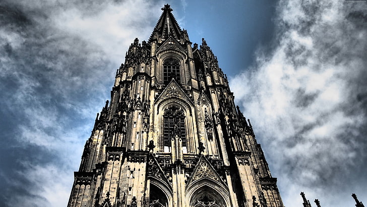 Europe, Germany, sky, Cologne, 4K, Cologne Cathedral, religion