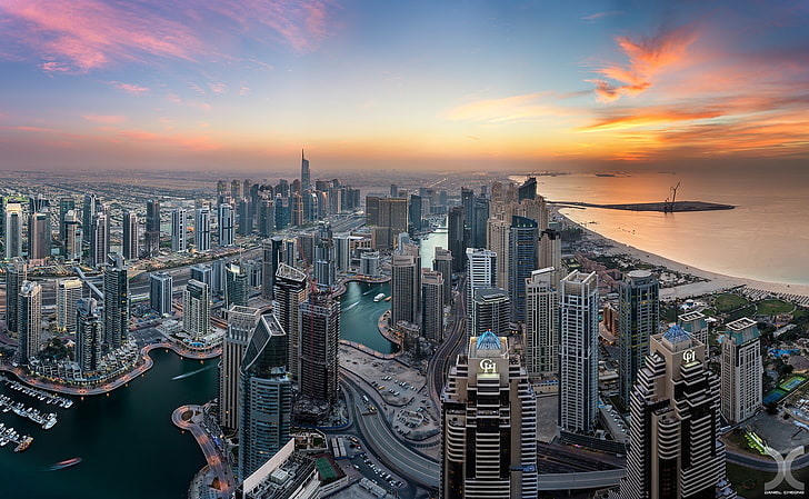 assorted high-rise buildings, city, cityscape, Dubai, United Arab Emirates