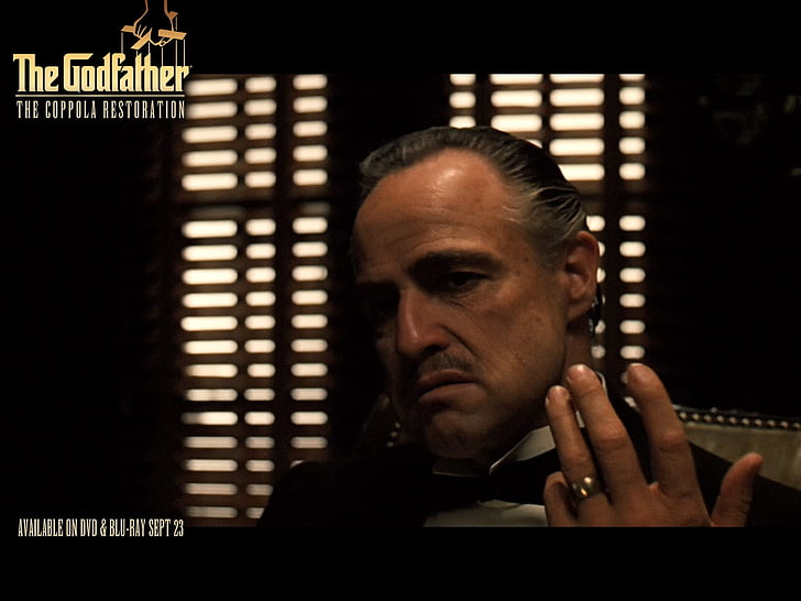 The Godfather movie scene, movies, Marlon Brando, Vito Corleone