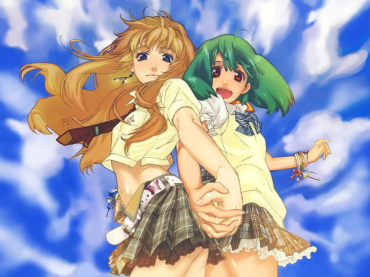 HD wallpaper: anime blonde hair Friends Forever Anime Macross HD Art, girls  | Wallpaper Flare