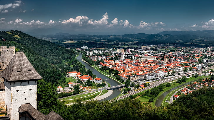 celje, slovenia, cityscape, panorama, europe