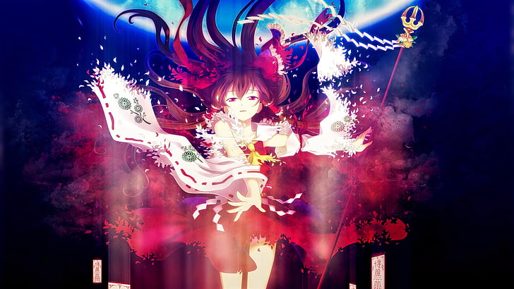 red-hair girl anime character illustration, Touhou, Hakurei Reimu, HD wallpaper