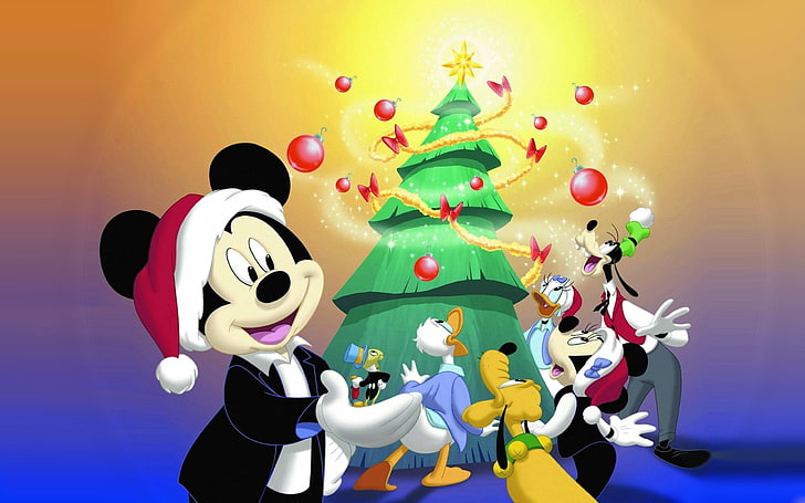 Holiday, Christmas, Christmas Tree, Daisy Duck, Disney, Donald Duck, HD wallpaper