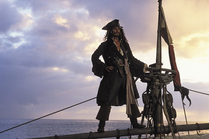 Captain Jack Sparrow, Pirates Of The Caribbean, Pirates Of The Caribbean: The Curse Of The Black Pearl, HD wallpaper
