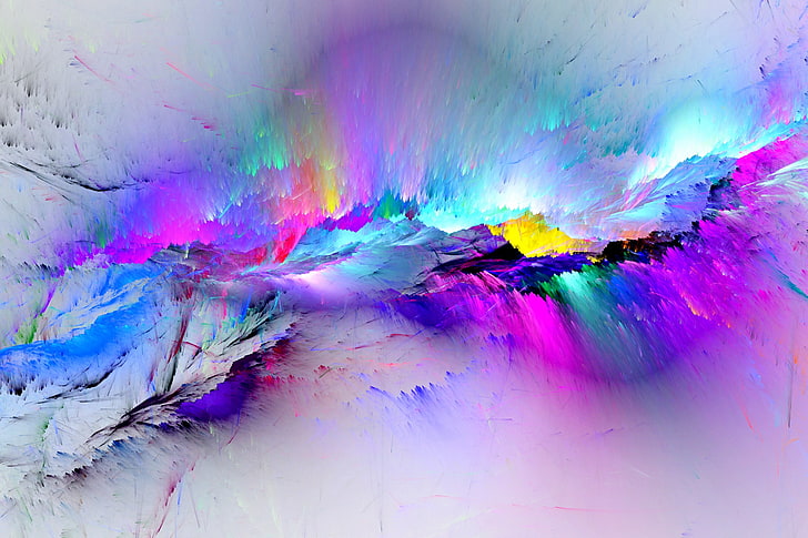 multicolored abstract painting, squirt, background, colors, backgrounds HD wallpaper