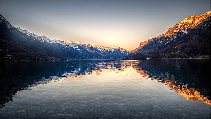 Lake Brienz, 4K, Interlaken, Switzerland, Reflections, HD wallpaper
