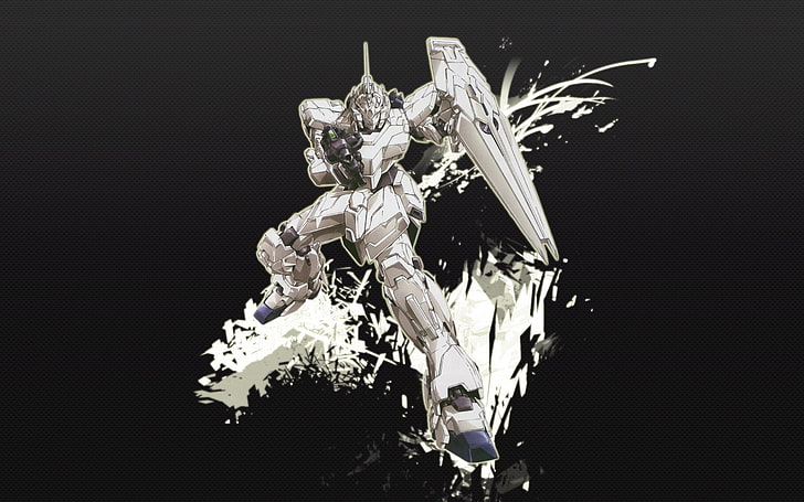 Hd Wallpaper White Robot Illustration Gundam Anime Mobile Suit Gundam Unicorn Wallpaper Flare