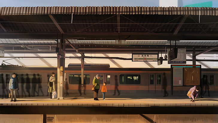Anime Landscape: Cute Anime Train Station
