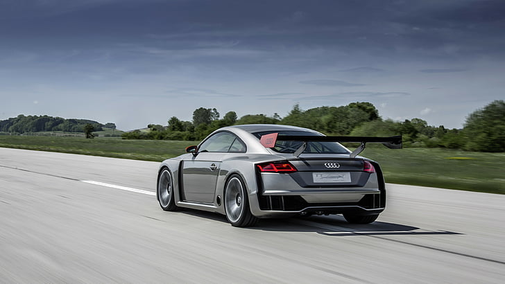 silver Audi coupe crossing road during daytime, Audi TT Clubsport Turbo, HD wallpaper