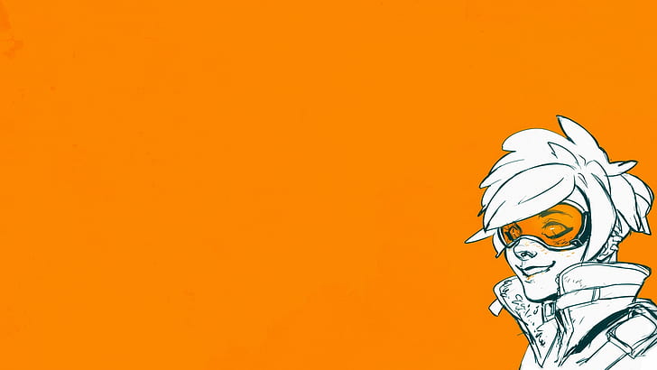 Overwatch, Tracer (Overwatch), copy space, one person, orange color, HD wallpaper