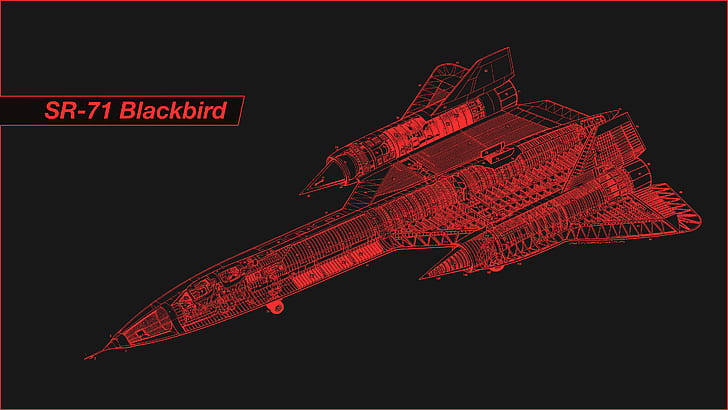 Lockheed SR-71 Blackbird, blueprints, minimalism, simple background, HD wallpaper