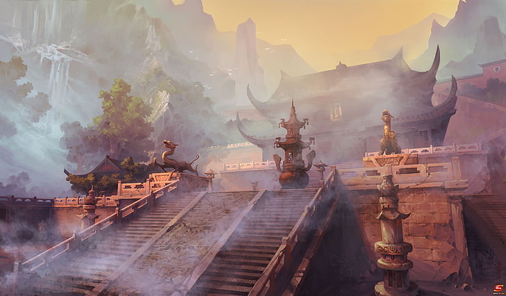 HD wallpaper: fantasy, temple, ancient China | Wallpaper Flare