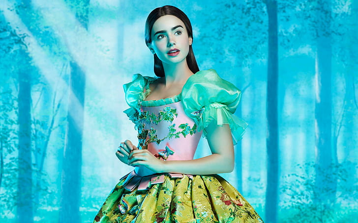 Lily Collins as Snow White, celebrities, HD wallpaper