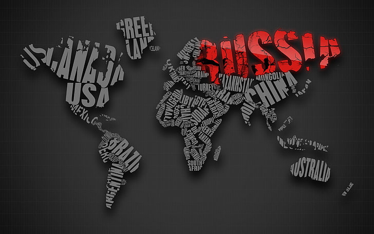 gray and red world map, Russia, indoors, creativity, large group of objects, HD wallpaper