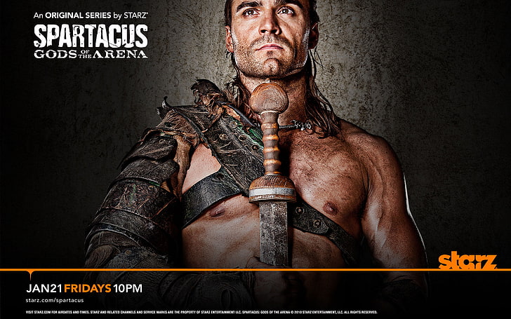 arena, clare, dustin, gods, posters, spartacus, adult, one person, HD wallpaper