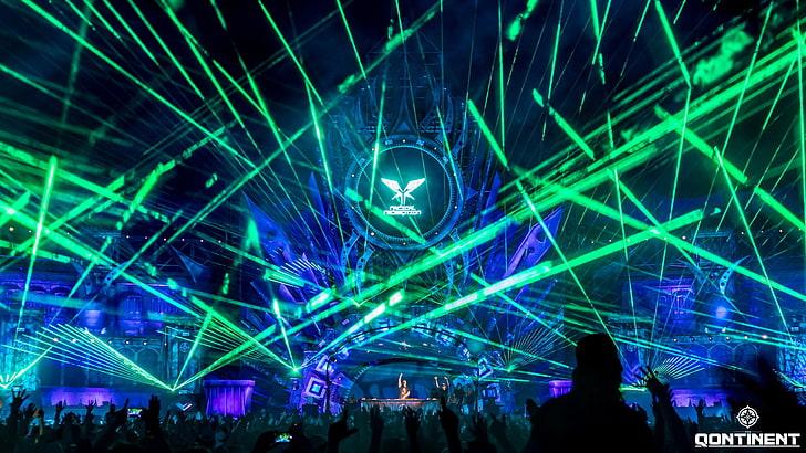 The Qontinent, festivals, stages, colorful, lights, lasers