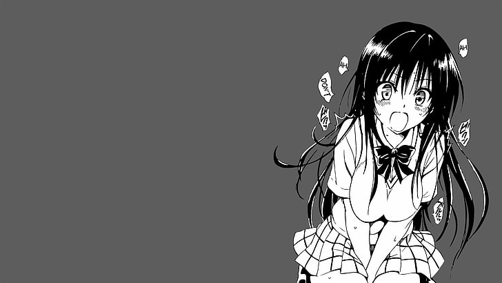 female anime character in school uniform illustration, To Love-ru