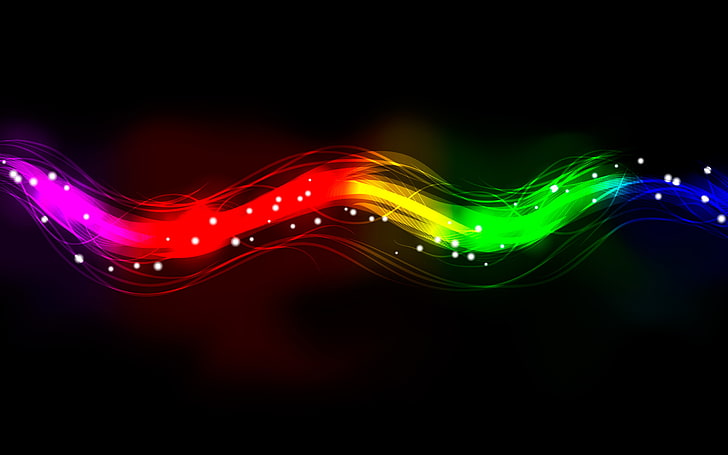 abstract, colorful, black background, digital art, motion, multi colored