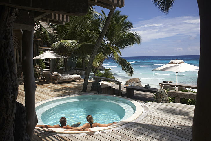 Hot Tub Jacuzzi on Beach Front, tropical, islands, water, hot-tub