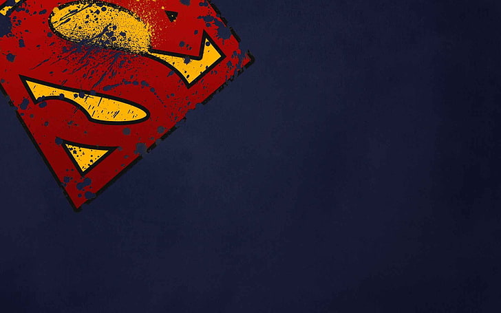 blue and red Superman logo-printed cushion, sign, road, communication, HD wallpaper