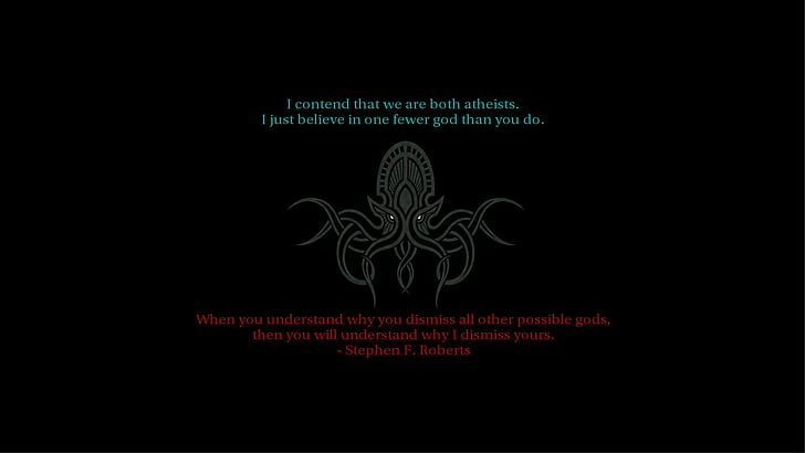 atheism, cthulhu, quotes, religion, HD wallpaper