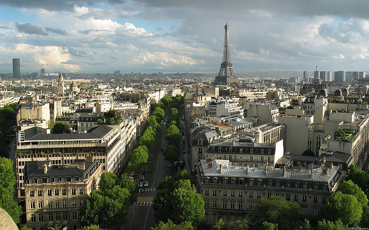 aerial photography of Paris France, building, Eiffel Tower, building exterior, HD wallpaper
