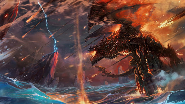 dragon, World of Warcraft, World of Warcraft: Cataclysm, video games, HD wallpaper