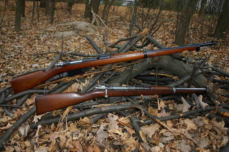 mauser rifle, land, forest, tree, nature, day, no people, field, HD wallpaper