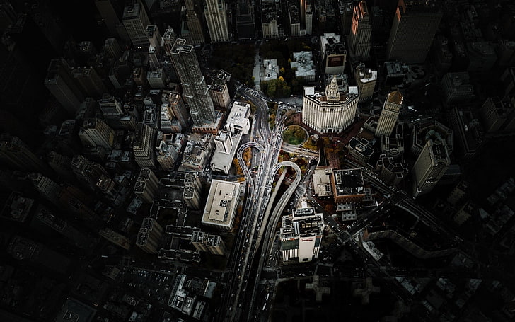 high-rise building, Manhattan, New York City, aerial view, cityscape, HD wallpaper