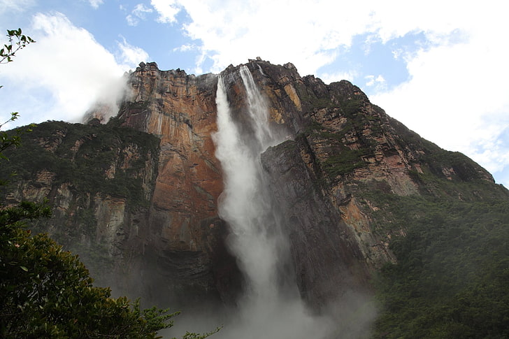 Waterfalls, Angel Falls, Cliff, Mountain, Venezuela, HD wallpaper