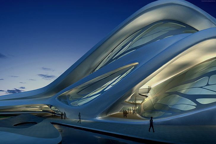 tourism, UAE, steel, travel, glass, Abu Dhabi Performing Arts Center, HD wallpaper